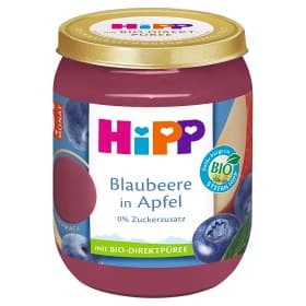 HiPP bio gyümölcskészítmény alma áfonyával bébidesszert 5 hónapos kortól