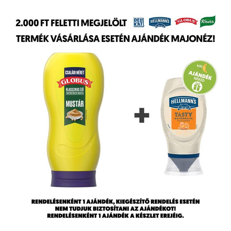 GLOBUS Klasszikus ízű flakonos mustár