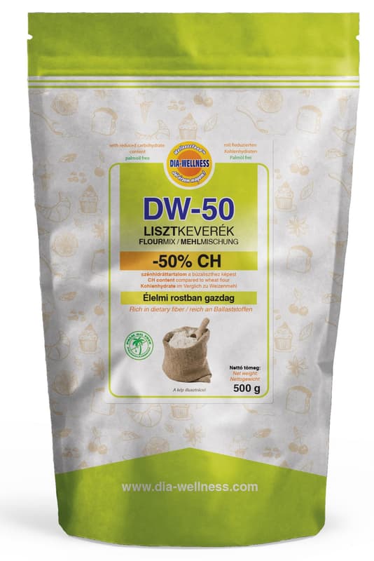 Dia-Wellness Lisztkeverék 50%-al csökkentett szénhidráttartalommal 500g