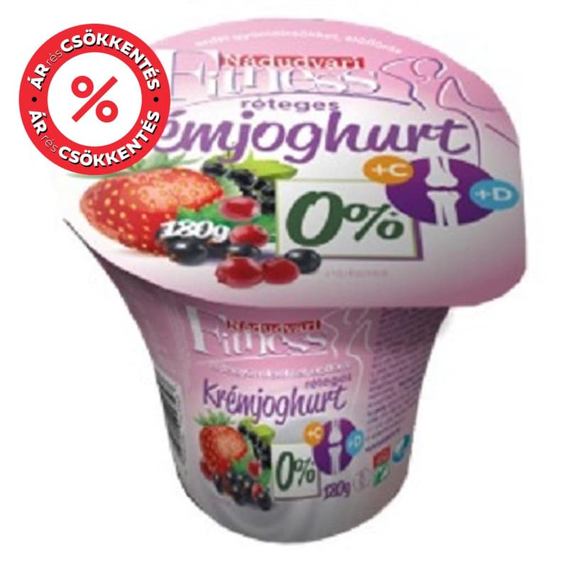 Nádudvari Fitness Réteges élőflórás krémjoghurt, erdei gyümölcsökkel