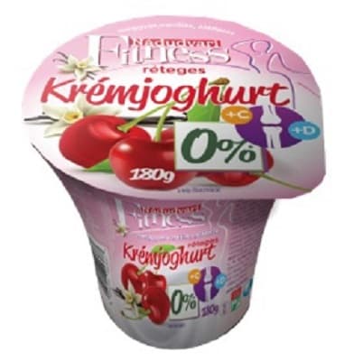 Nádudvari Fitness Réteges élőflórás krémjoghurt, meggyes-vaníliás