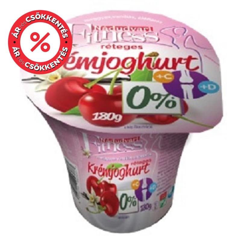 Nádudvari Fitness Réteges élőflórás krémjoghurt, meggyes-vaníliás