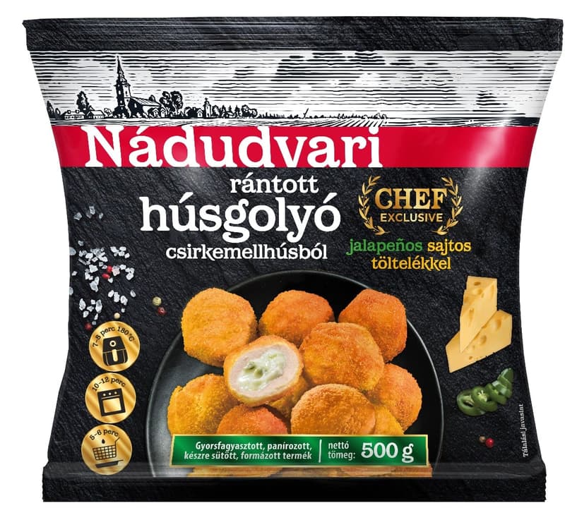 Deep-fried meatballs with jalapeno cheese filling