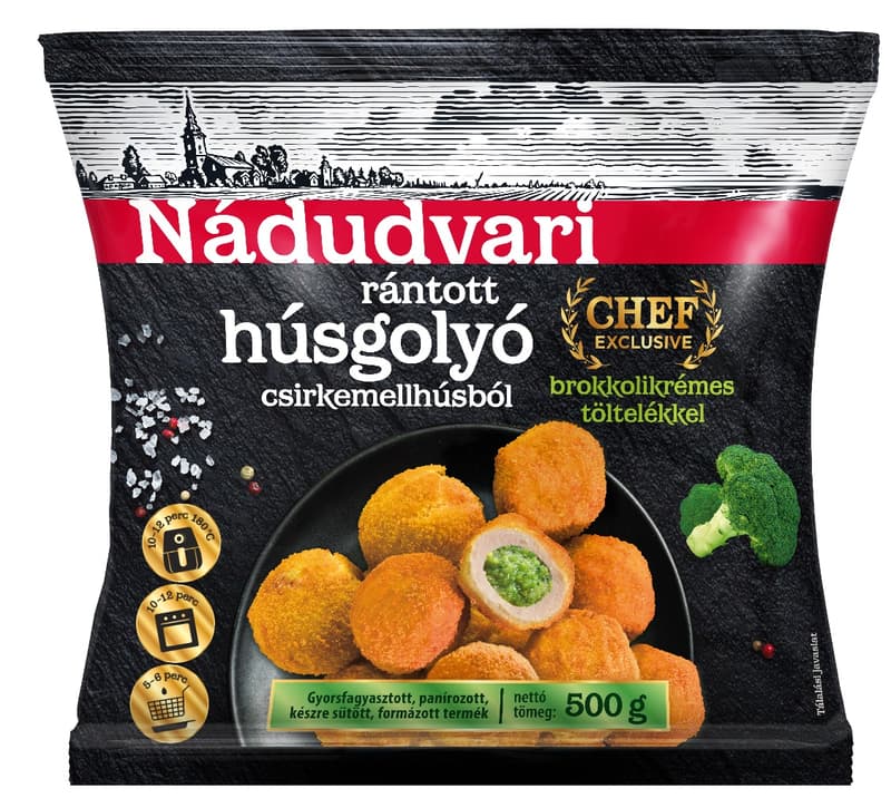 Nádudvari Chef Exclusive rántott húsgolyó csirkemell húsból brokkolis töltelékkel