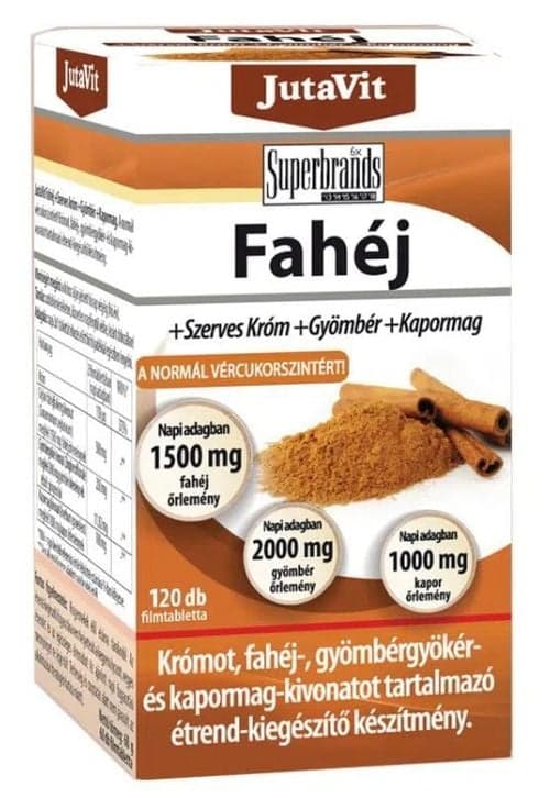 JutaVit Fahéj+Szerves Króm+Gyömbér+Kapormag filmtabletta 120 db