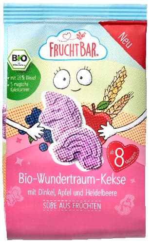 FruchtBar Pausenfreund - Organic cookies for babies with spelled, apple and blueberry, from 8 months