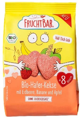 FruchtBar Pausenfreund - Organic cookies for babies with strawberry, banana and apple, from 8 months