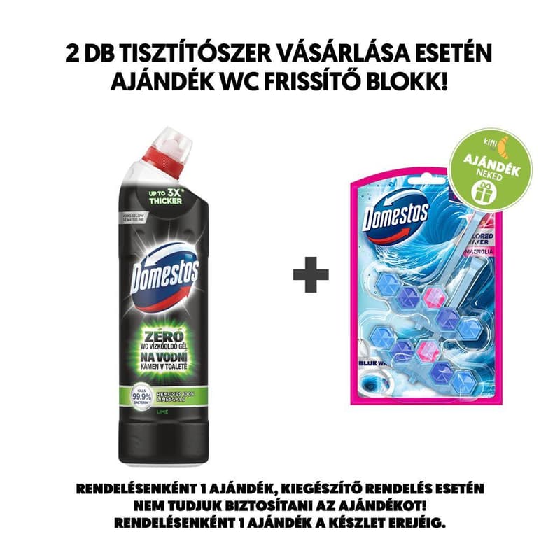 Domestos Zéró Lime WC vízkőoldó gél fertőtlenítő hatással, 750ml