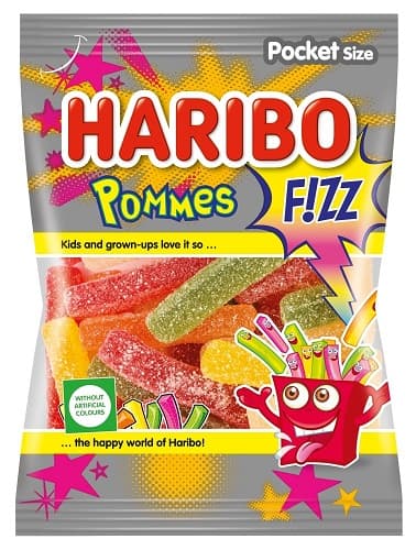 HARIBO Pommes F!zz, 100g fruit flavoured gummies