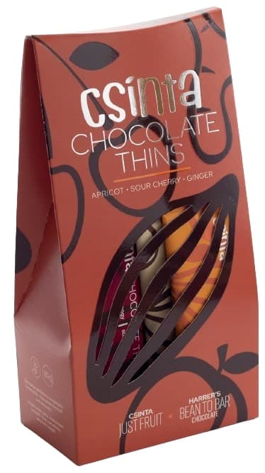 Csinta Chocolate Thins Vegyes (sárgabarack, meggy, gyömbér) (10db-os)