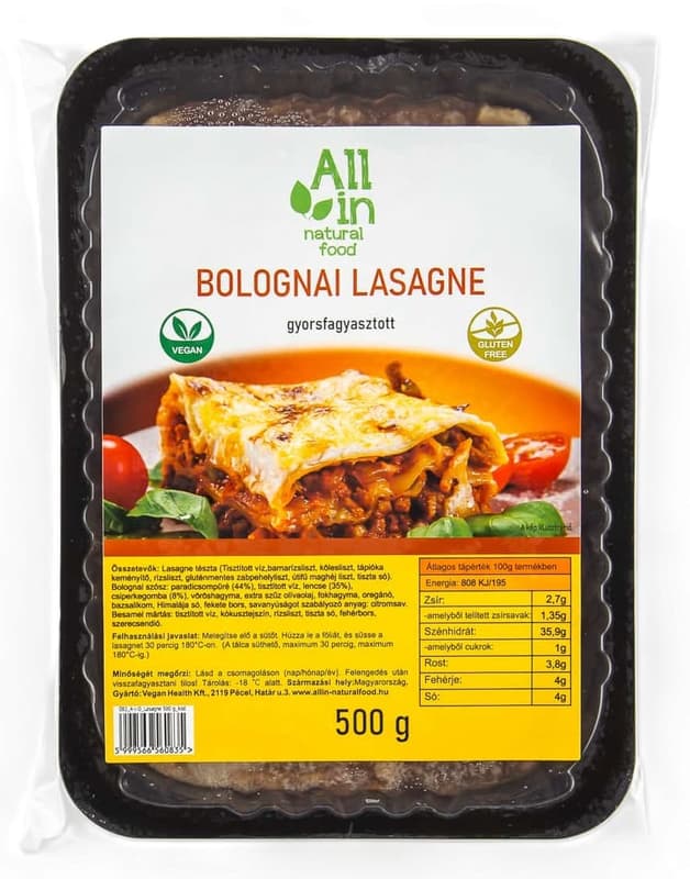 All in Natural Food Lasagne Bolognese