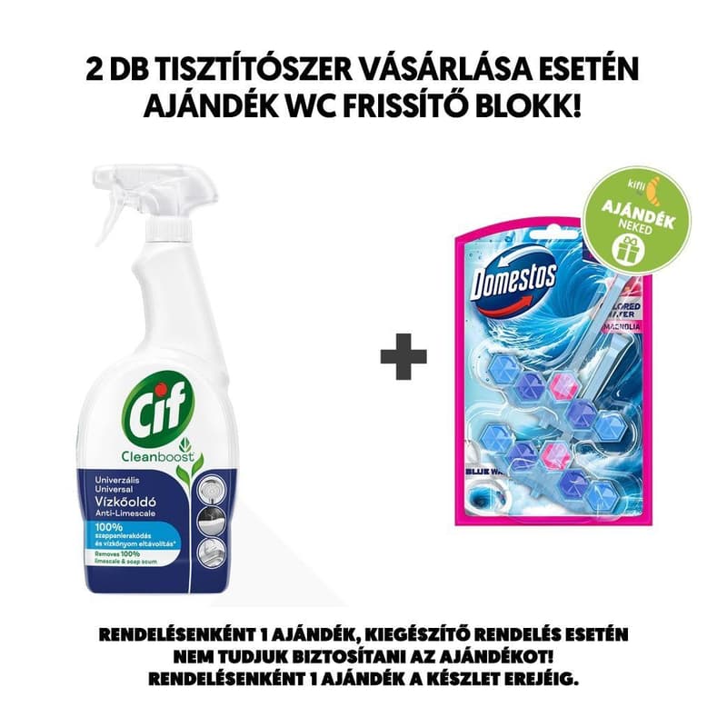 Cif Cleanboost univerzális vízkőoldó spray, 750 ml