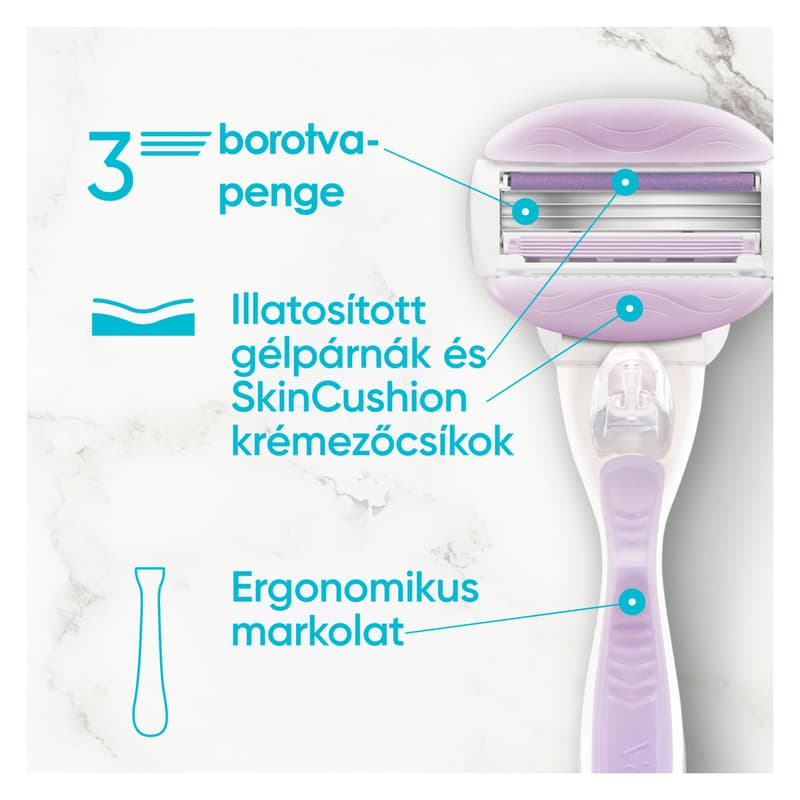 Gillette Venus ComfortGlide Breeze Női Borotva 2 db Borotvabetéttel