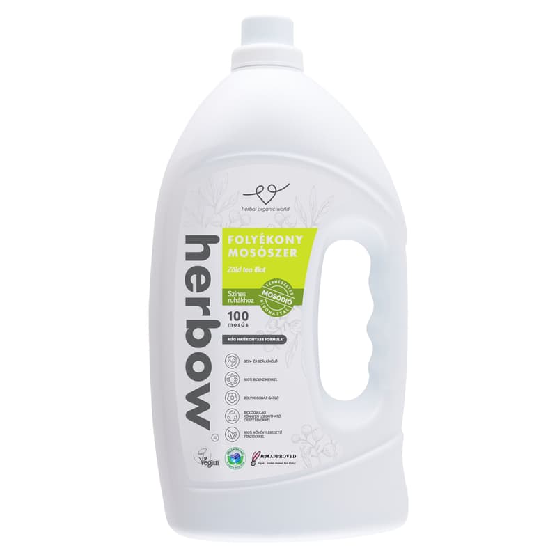 Herbow folyékony mosószer színes ruhákhoz - Color harmony (ZÖLD TEA illat) 3000ml