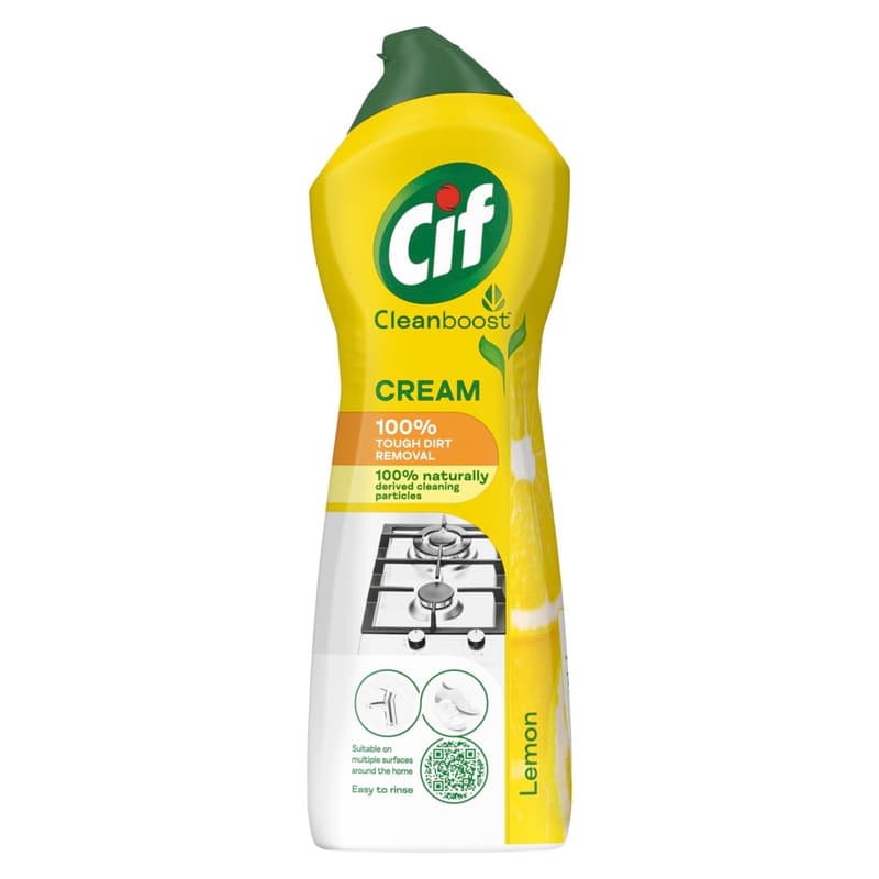 CIF Cleanboost scrubbing cream, for stubborn dirt, Lemon