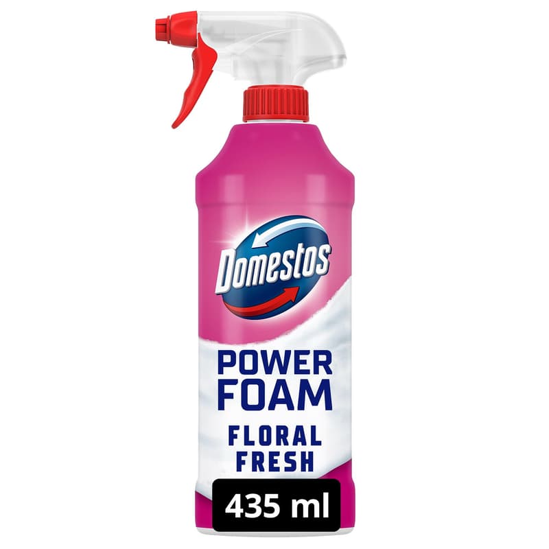 Domestos Power Foam Floral Fresh WC és fürdőszoba tisztító hab, 435 ml
