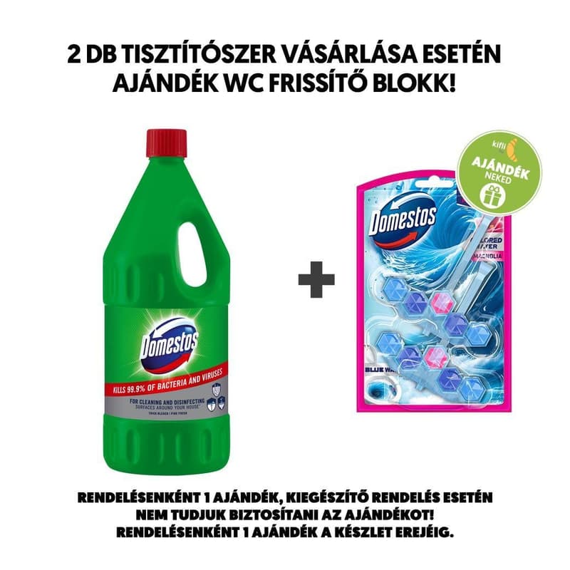 Domestos Extended Power Pine Fresh fertőtlenítő hatású folyékony tisztítószer, 2000 ml