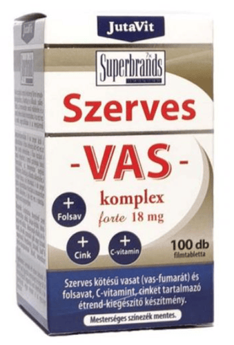 Jutavit Szerves Vas Komplex 18 mg Forte tabletta 100 db
