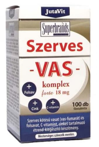 Jutavit Szerves Vas Komplex 18 mg Forte tabletta 100 db