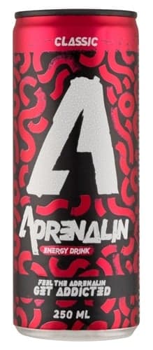 Adrenalin tutti-frutti ízű szénsavas energiaital hozzáadott koffeinnel és vitaminokkal