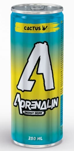 Adrenaline cactus-guava flavored carbonated energy drink with added caffeine and vitamins