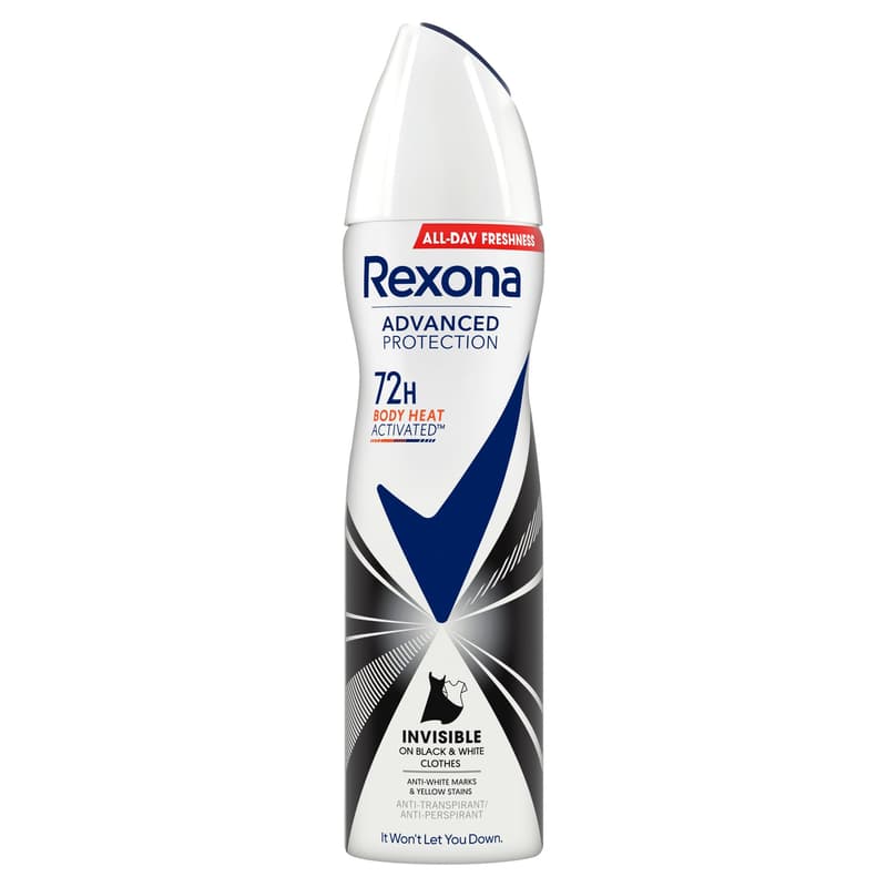 Rexona Advanced Protection Invisible Black&White női izzadásgátló dezodor, 150 ml