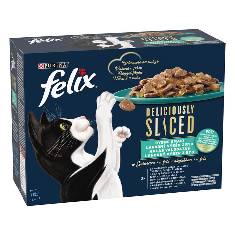 FELIX DELICIOUSLY SLICED Fish Selection in Jelly 12x80g