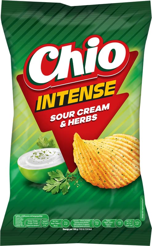 POTATO CHIPS WITH SOURCREAM AND HERB FLAVOURS
