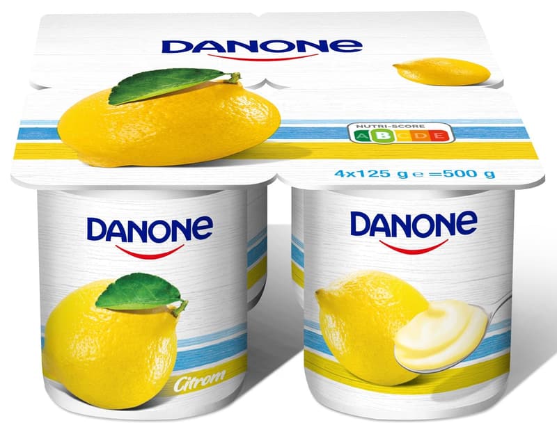 Danone Lemon Flavoured Low-Fat Yoghurt with Live Cultures (4x125g)