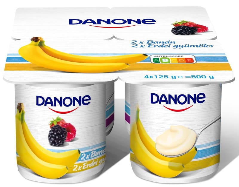 Danone Erdei gyümölcs és banán ízű, élőflórás, zsírszegény joghurt (4x125g)