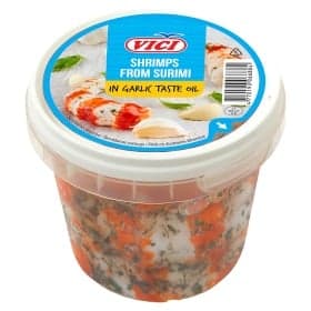 Surimi shrimps in garlic taste oil, 6x320g MSC