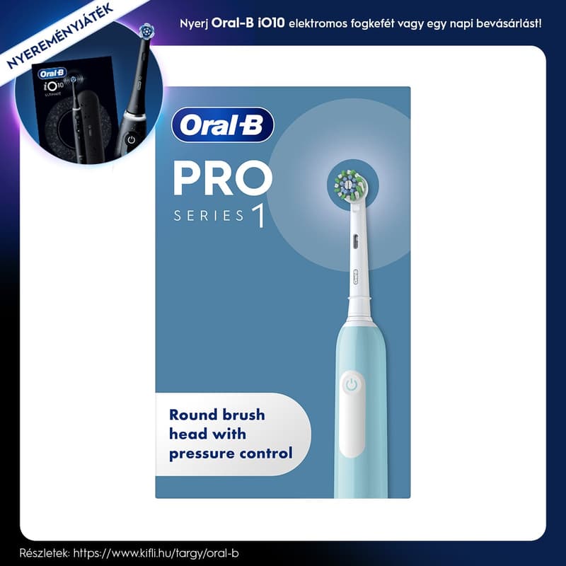 Oral-B Pro Series 1 Elektromos Fogkefe, Kék, Braun Tervezéssel