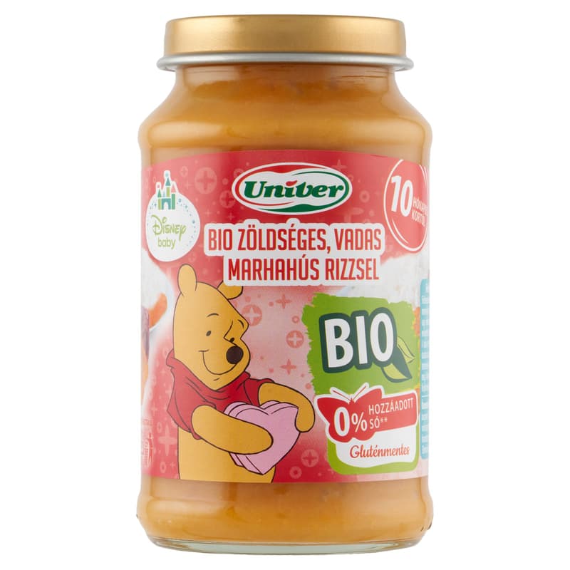 Univer disney BIO Zöldséges, vadas marhahús rizzsel bébiétel 10 hónapos kortól