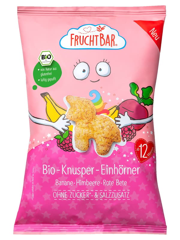 Fruchtbar BIO Extrudált kukorica snack málna, banán,cékla 12 hónapos kortól