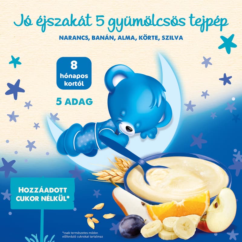 Nestlé Jó éjszakát 5 gyümölcsös tejpép 8 hónapos kortól