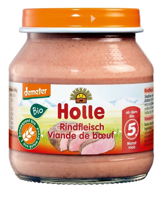 Holle Bio Marhahús üveges bébiétel 5 hónapos kortól, demeter