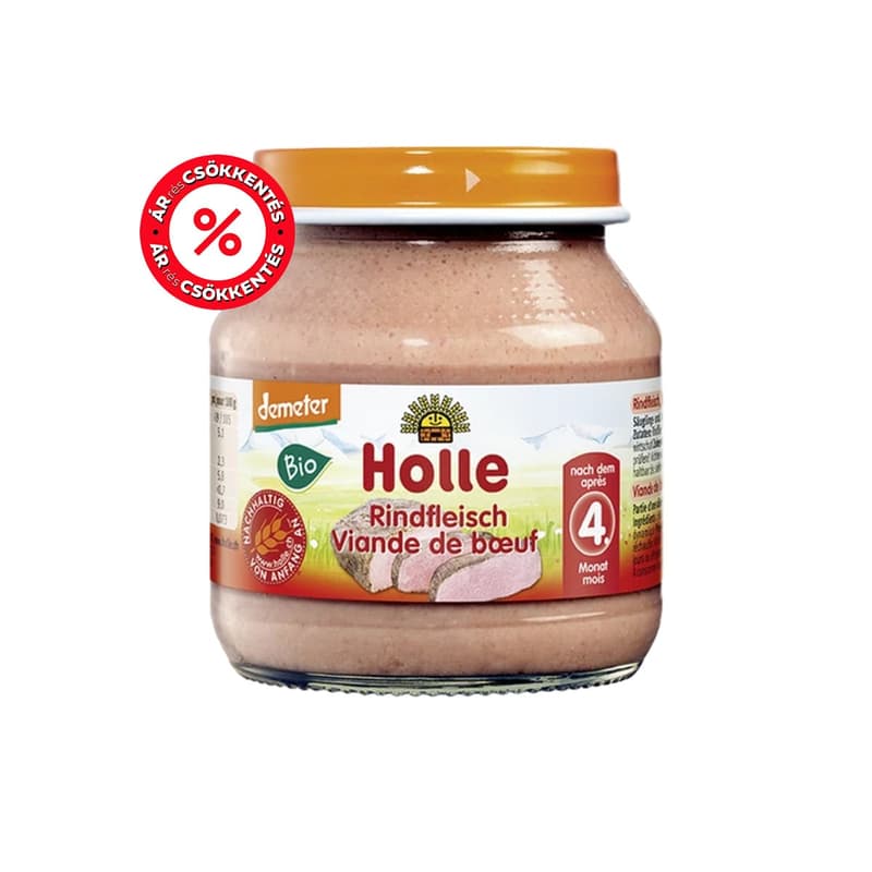 Holle Bio Marhahús üveges bébiétel 5 hónapos kortól, demeter