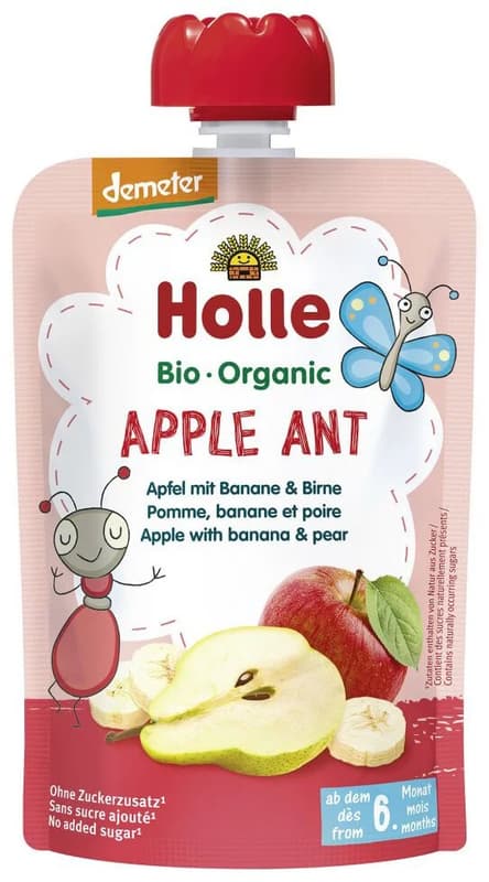 Holle Bio Apple Ant - Tasak alma, banán körtével 6 hónapos kortól, demeter