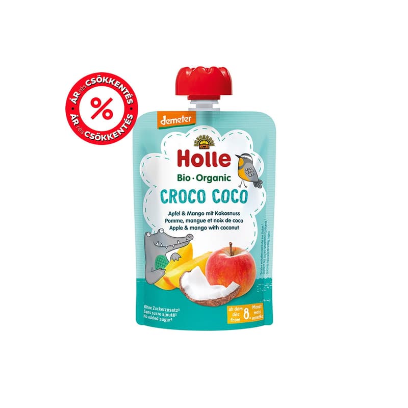 Holle Bio Croco Coco - Tasak alma mangóval és kókusszal 8 hónapos kortól, demeter