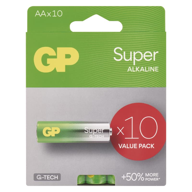 GP Super Alkaline Battery LR6 (AA), 10 pcs