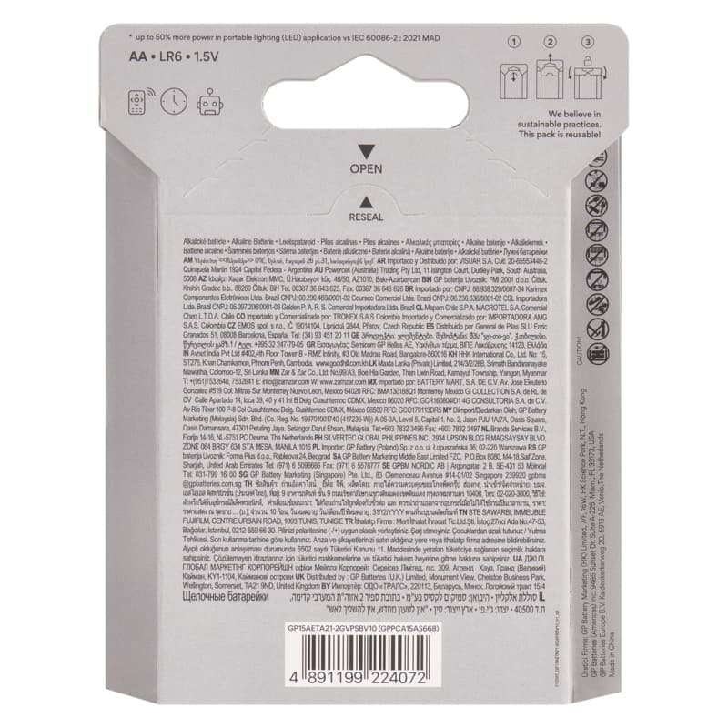 GP Super Alkaline Battery LR6 (AA), 10 pcs