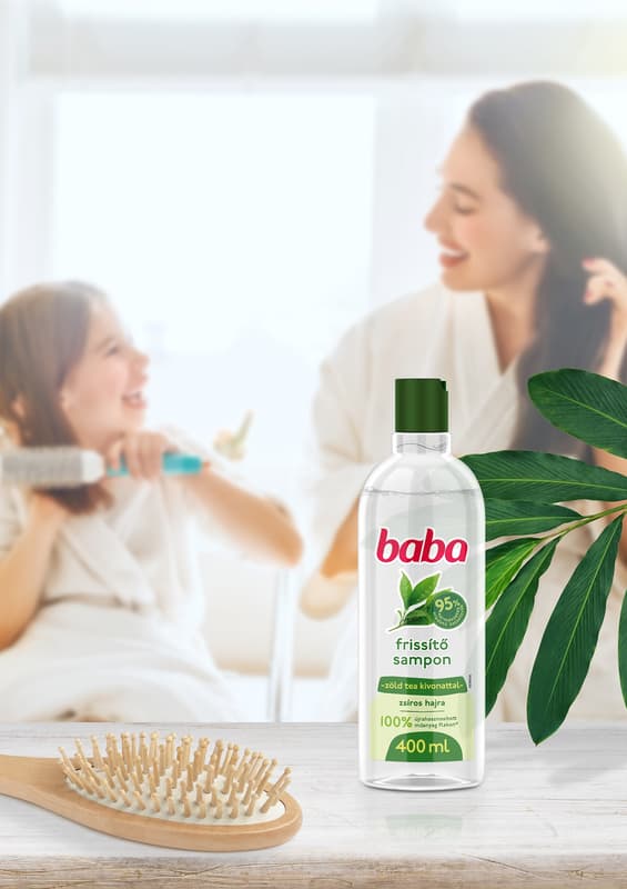 Baby shampoo for oily hair with green tea extract