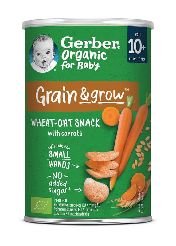 Gerber sárgarépás búza- és zabsnack 10 hónapos kortól, 35 g