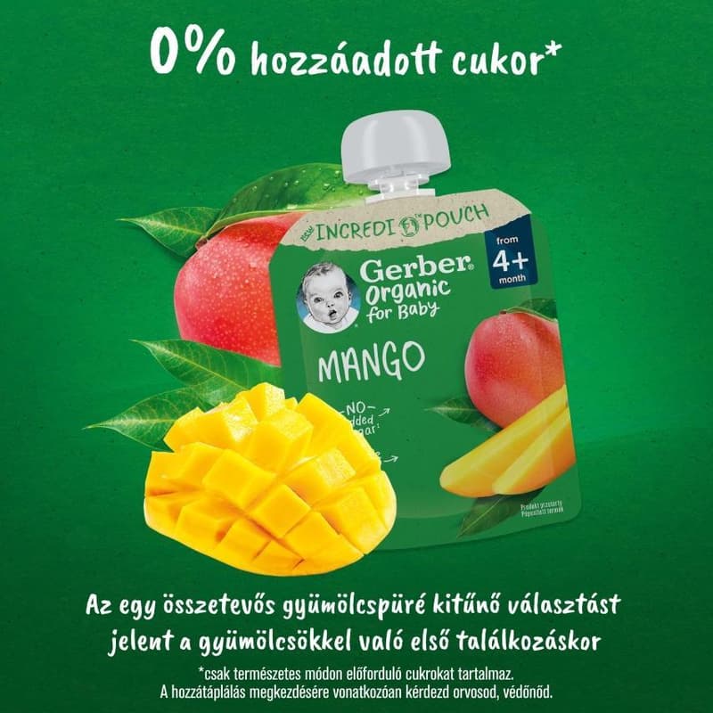 Gerber Organic mango fruit puree, from 4 months