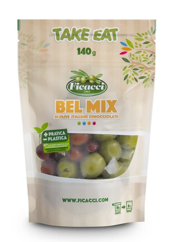 BELLA ITALY PITTED green and black olives MIX 140G