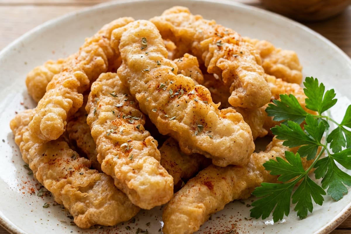 Spicy Pork Loin Strips in Beer Batter