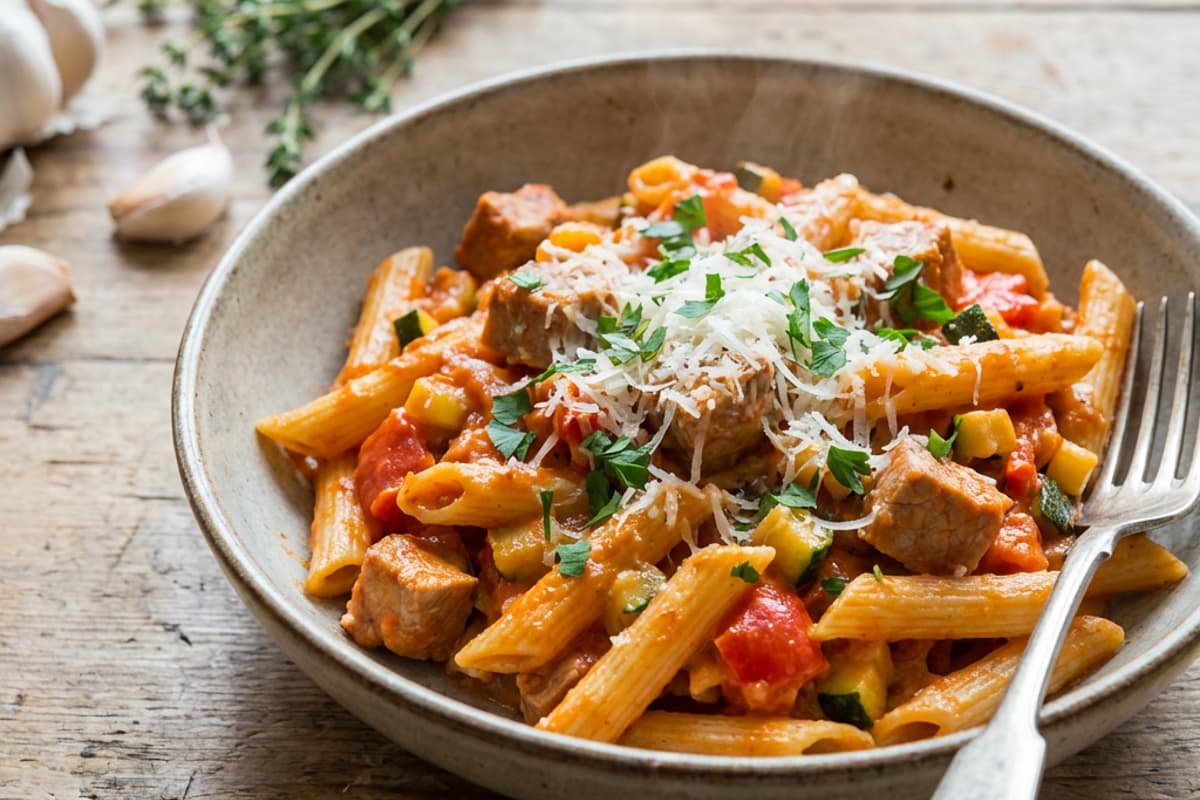 Pork and Vegetable Penne