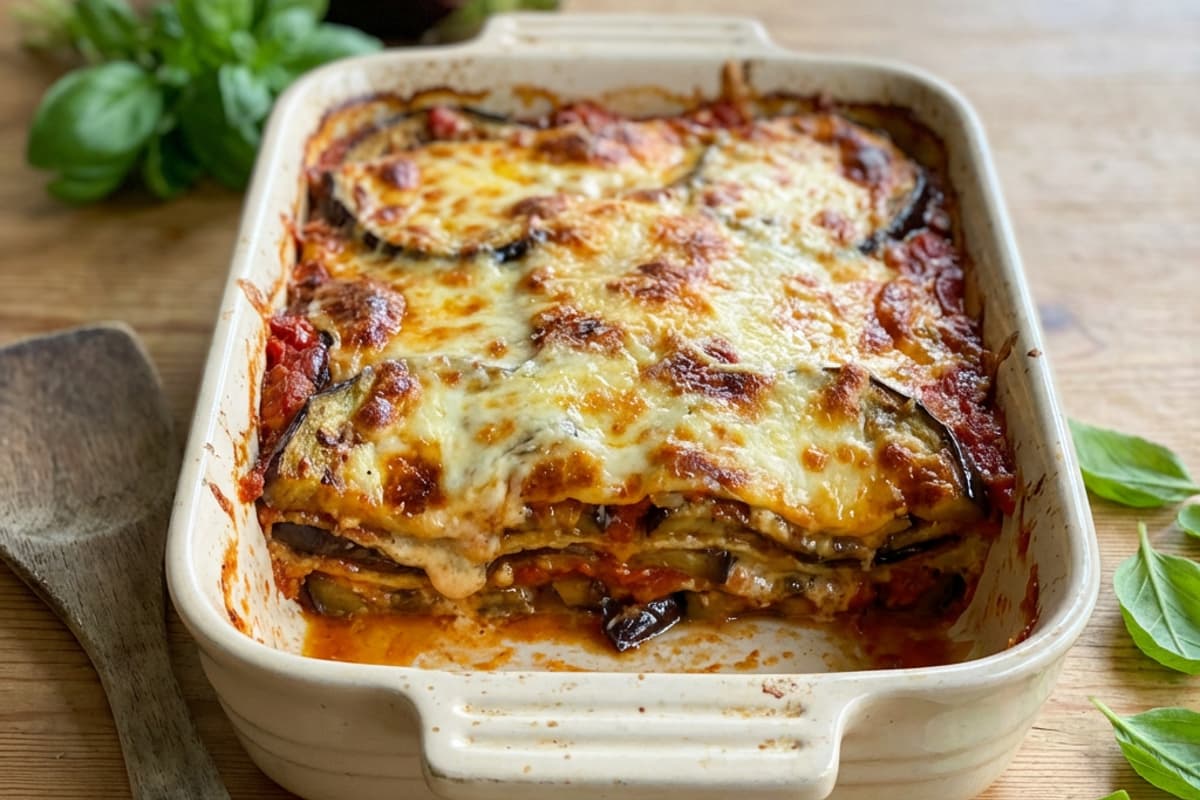 Parmezános padlizsán lasagne