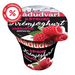 Nádudvari élőflórás, réteges krémjoghurt málnával