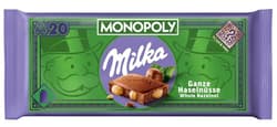 Milka alpesi tej felhasználásával készült tejcsokoládé egész mogyoróval